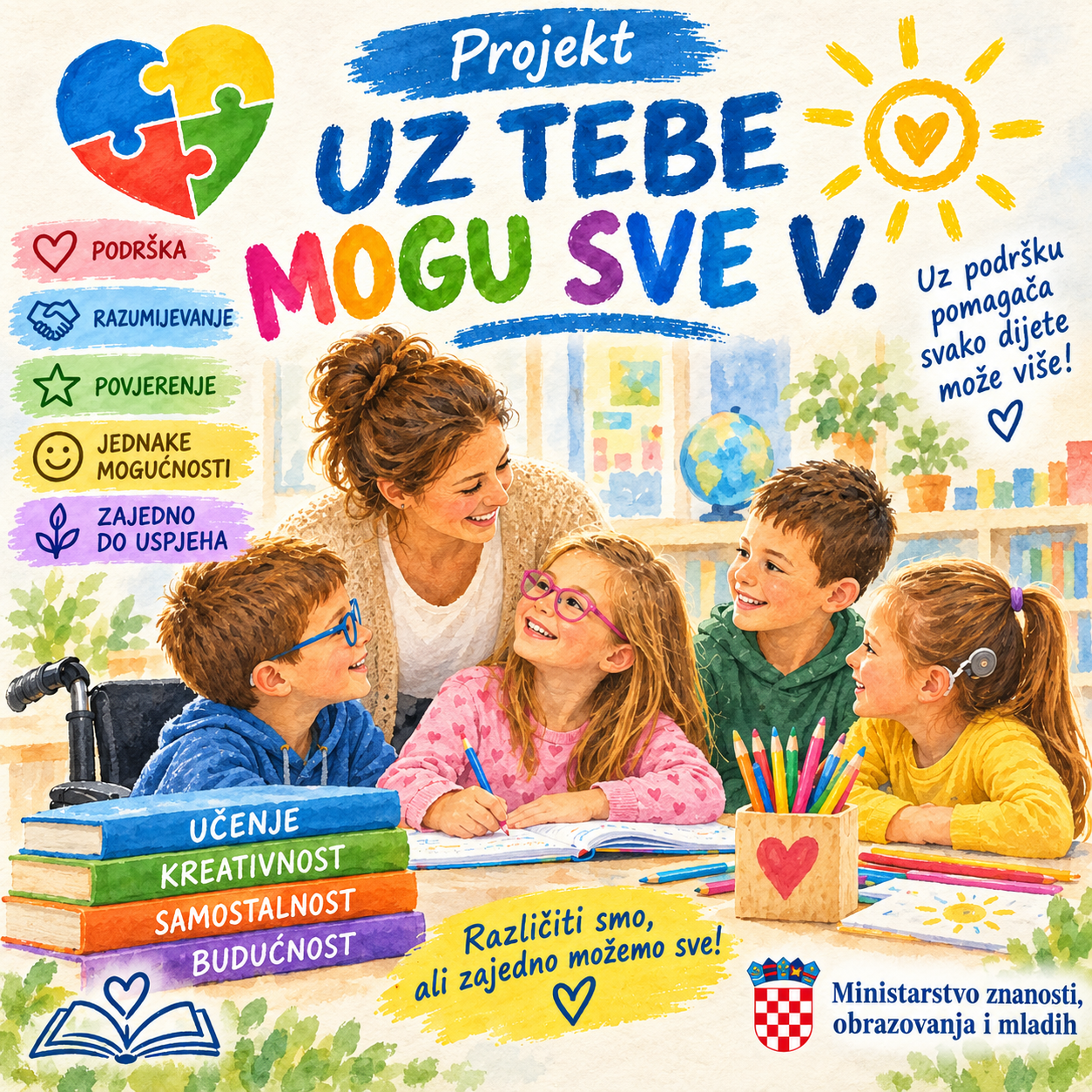 Petu godinu zaredom osigurana podrška: Započinje projekt „Uz tebe mogu sve V.“